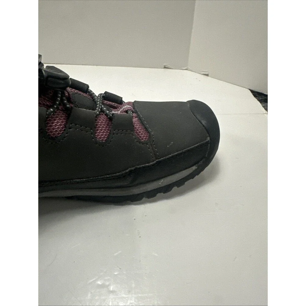 KEEN TARGHEE MID WATERPROOF 1020131 HIKING BOOT YOUTH SIZE 5 RAVEN/TULIPWOOD